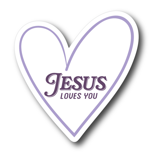 Jesus Loves You Purple Heart Decal